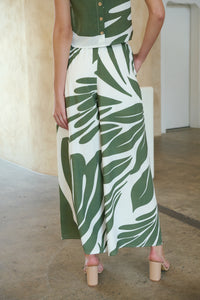 Deja Green/White BOLD Print Pants - Part of a set