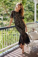 Load image into Gallery viewer, Brook Black Lace Fishtail Evening Dress