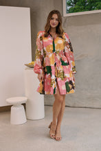 Load image into Gallery viewer, Ashlynn Pink/Orange Smock Tie Waist Dress