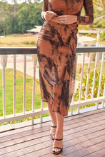 Load image into Gallery viewer, Tamsyn Tie dye Brown Mesh Skirt (set)