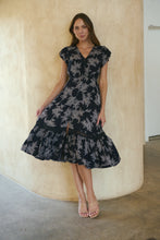 Load image into Gallery viewer, Augustina Button Front MIDI Navy Fern Print Dress