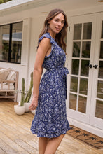 Load image into Gallery viewer, Maggie Navy/Royal Print Floral Midi Dress