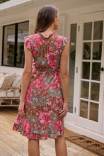 Load image into Gallery viewer, Maggie Pink/Brown Patchwork paisley Print Midi Dress