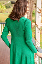 Load image into Gallery viewer, Azalia Green V Neck Long Sleeve Evening Dress