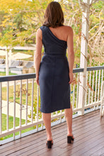 Load image into Gallery viewer, Eleanor One Shoulder Navy Evening Dress