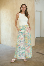 Load image into Gallery viewer, Aelia Cream/Multi Paisley Print Satin Pant