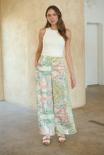 Load image into Gallery viewer, Aelia Cream/Multi Paisley Print Satin Pant