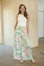 Load image into Gallery viewer, Aelia Cream/Multi Paisley Print Satin Pant