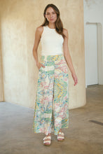 Load image into Gallery viewer, Aelia Cream/Multi Paisley Print Satin Pant