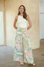 Load image into Gallery viewer, Aelia Cream/Multi Paisley Print Satin Pant