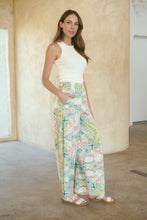 Load image into Gallery viewer, Aelia Cream/Multi Paisley Print Satin Pant