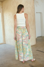 Load image into Gallery viewer, Aelia Cream/Multi Paisley Print Satin Pant