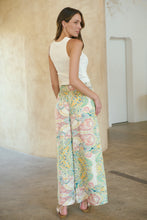 Load image into Gallery viewer, Aelia Cream/Multi Paisley Print Satin Pant