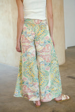 Load image into Gallery viewer, Aelia Cream/Multi Paisley Print Satin Pant