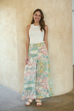 Load image into Gallery viewer, Aelia Cream/Multi Paisley Print Satin Pant