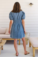 Load image into Gallery viewer, Lucinda Puff Sleeve Denim Dress