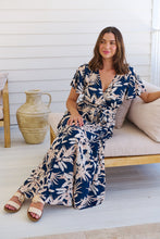 Load image into Gallery viewer, Ridley Floral Navy/Pink/White Cross Over Front Maxi Dress