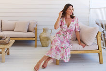 Load image into Gallery viewer, Sadie White/Pink Floral Print Maxi Dress