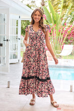 Load image into Gallery viewer, Augustina Pink/Grey Floral Button Front Maxi Dress