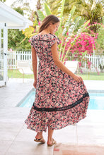 Load image into Gallery viewer, Augustina Pink/Grey Floral Button Front Maxi Dress