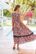 Load image into Gallery viewer, Augustina Pink/Grey Floral Button Front Maxi Dress