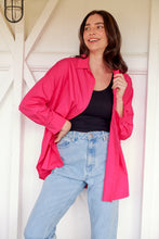 Load image into Gallery viewer, Jennifer Oversized Pink Button Up Shirt