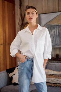 Jennifer Oversized White Button Up Shirt