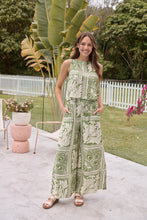 Load image into Gallery viewer, Deja Boho Paisley Patchwork Green/White Print Pants - Part of a set