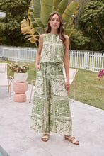 Load image into Gallery viewer, Deja Boho Paisley Patchwork Green/White Print Pants - Part of a set