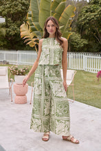 Load image into Gallery viewer, Deja Boho Paisley Patchwork Green/White Print Pants - Part of a set