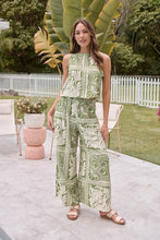 Load image into Gallery viewer, Deja Boho Paisley Patchwork Green/White Print Pants - Part of a set