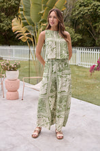 Load image into Gallery viewer, Deja Boho Paisley Patchwork Green/White Print Pants - Part of a set