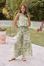 Load image into Gallery viewer, Deja Boho Paisley Patchwork Green/White Print Pants - Part of a set