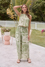 Load image into Gallery viewer, Deja Boho Paisley Patchwork Green/White Print Pants - Part of a set