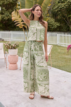 Load image into Gallery viewer, Deja Boho Paisley Patchwork Green/White Print Pants - Part of a set