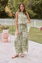 Load image into Gallery viewer, Deja Boho Paisley Patchwork Green/White Print Pants - Part of a set