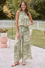 Load image into Gallery viewer, Deja Boho Paisley Patchwork Green/White Print Pants - Part of a set