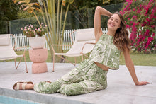 Load image into Gallery viewer, Deja Boho Paisley Patchwork Green/White Print Pants - Part of a set