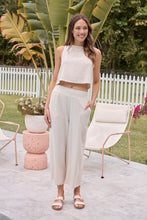 Load image into Gallery viewer, Ziara Beige Faux Linen Pants