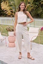 Load image into Gallery viewer, Ziara Beige Faux Linen Pants