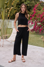 Load image into Gallery viewer, Ziara Black Faux Linen Pants