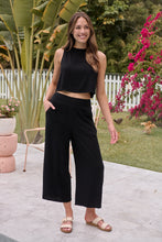 Load image into Gallery viewer, Ziara Black Faux Linen Pants