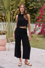 Load image into Gallery viewer, Ziara Black Faux Linen Pants