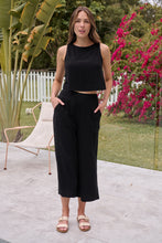 Load image into Gallery viewer, Ziara Black Faux Linen Pants