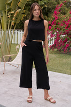 Load image into Gallery viewer, Ziara Black Faux Linen Pants