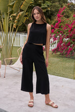 Load image into Gallery viewer, Ziara Black Faux Linen Pants