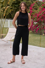 Load image into Gallery viewer, Ziara Black Faux Linen Pants