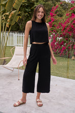 Load image into Gallery viewer, Ziara Black Faux Linen Pants