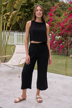 Load image into Gallery viewer, Ziara Black Faux Linen Pants