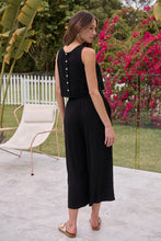 Load image into Gallery viewer, Ziara Black Faux Linen Pants